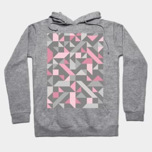 Grey and Pink Geometric Art Hoodie